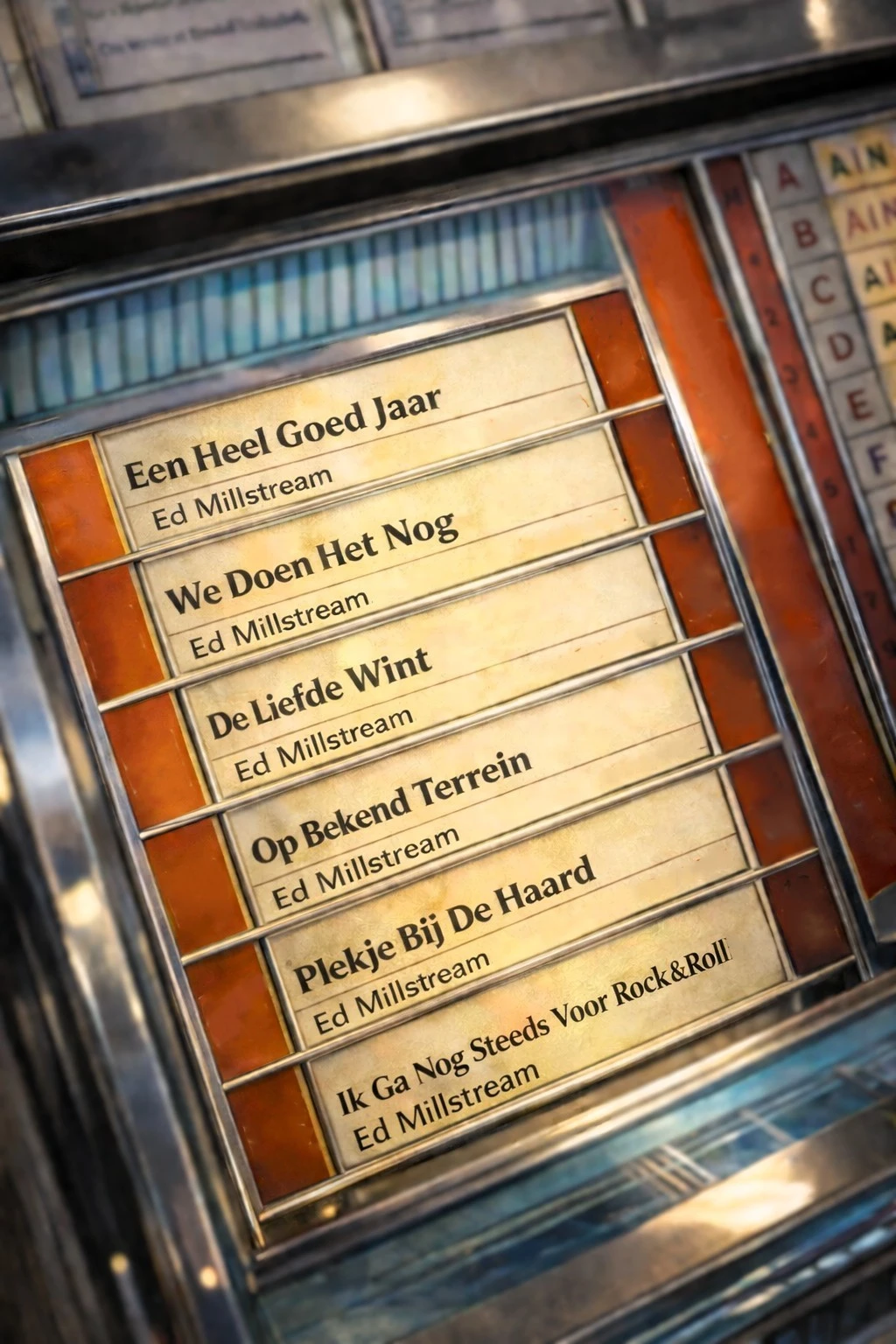 Jukebox met nummers van Ed Millstream voor De Zondagochtendsessies